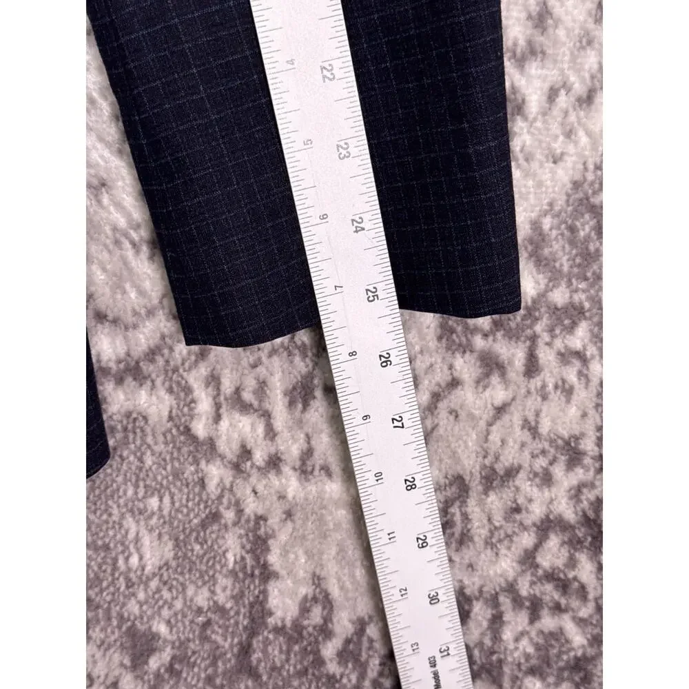 Theory Chambers Slim Fit Suit 42 R Mens Blue Wool Check Plaid 2 Piece